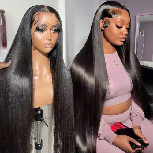 12A Straight Wigs Human Hair 180% Density, Real Hair Wigs for Black Women