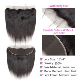 13by4 frontal Transparent lace huamn hair prepluck with baby