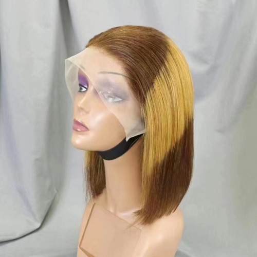 10A Human Hair 4/27/4 Color Bob With 13*4 Frontal Brazilian