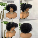 100% human hair Fringe Curly Bob 300%density Short Curly Bob