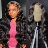 Full human hair 13*4 lace Body Wave wig headpiece for cross-border sales