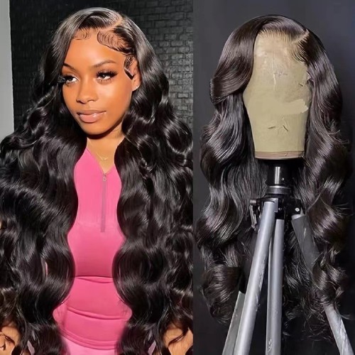 Full human hair 13*4 lace Body Wave wig headpiece for cross-border sales