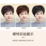 Hot-selling full head wig for women, made of real human hair, seamless full wig for middle-aged and elderly ladies, mom style