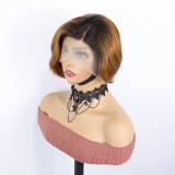 Hot Sale 13*4Pixie Bob Wig 180% density Brazilian human hair