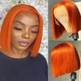 Brazilian 13*4Frontal Lace Straight Bob100% Human Hair