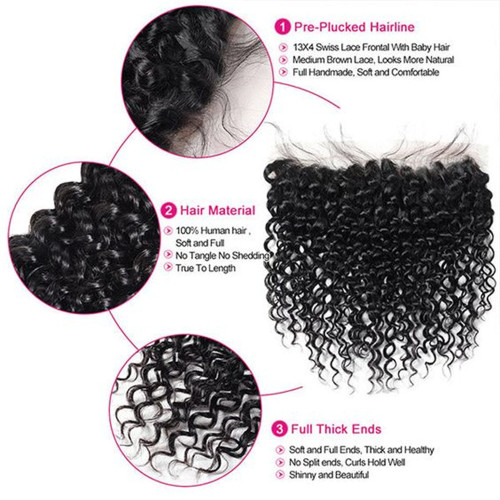 BrazilianHumanHairKinkyCurly13x4LaceFrontaleartoeaReal Human Hair