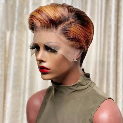 Pixie Bob 4/350 With 13*4 Frontal  Human Hair 100% Wig