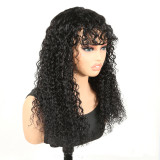 European and American wigs made of real human hair with bangs, kinky curly women's hairpieces, cross-border wholesale, foreign trade, celebrity style