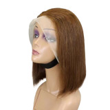 10A Brazilian Brown 4# Bob With 13*4 Frontal 200% Density