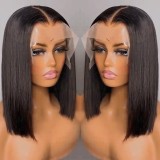 10A Straight Bob 13*4frontal lace wig 200% density human hai