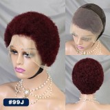 Brazilian 13*4 frontal Afro Short Wig Human hair
