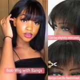 European and American wigs made of real human hair with bangs, machine-made straight bob, women's fashionable curly hairpieces, foreign trade cross-border wholesale