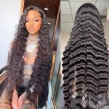 Full head lace front wig made of real human hair, 13*4 deep wave wig