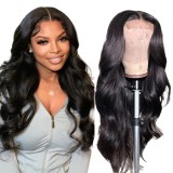 Wig made of real human hair for middle-aged and elderly women, 4x4 lace front, body wave, female headpiece, cross-border wholesale
