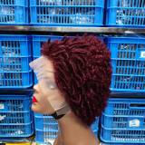 13*4Frontal Short Wigs Afro Kinky Curly African Human hair