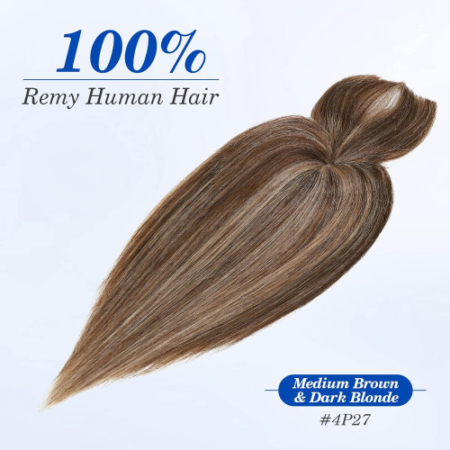 European and American wigs made of real human hair for women, 4P27 hair topper, round top hairpiece, foreign trade cross-border wholesale