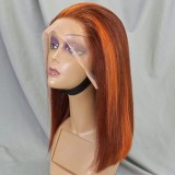 10A Brazilian Ginger Red Lace Bob 13*4 Ear To Ear Human Hair
