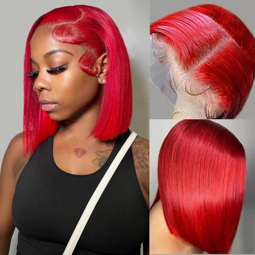 Cross-border e-commerce European and American 13*4 bug bob human hair wig front lace wig real human hair headpiece