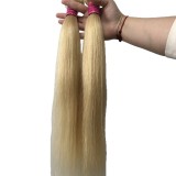 10A hair curtain#613 human hair bundles, platinum blonde real human hair wigs, bone straight hair, European and American cross-border