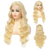 13X4 Human Hair Body Wave Frontal Lace Wig 613 Blonde Cross-Border