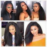 Wig made of real human hair, 4x4 lace hairpiece, kinky straight hair, foreign trade cross-border wholesale, celebrity style