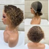 13*4 frontal pixie water Bob  100% Brazilian human hair