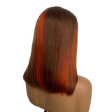 Real Human Hair Straight Bob Wig 13x4 Lace Front European and American Style