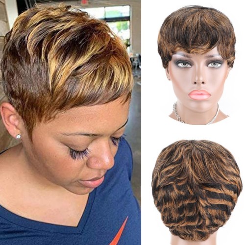 Human Hair Short Cut Pixie Wig Hot Sale High Quality