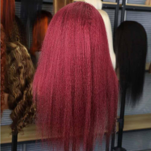 99J Lace Front Wigs Yaki Human Hair Cross-border Real Human Hair Wigs