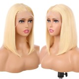 Blonde 613 Human Hair Bob Wigs 13x4 Lace Front  Straight Bob