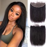 13*4 yaki kinky straight frontal closure human hair HD