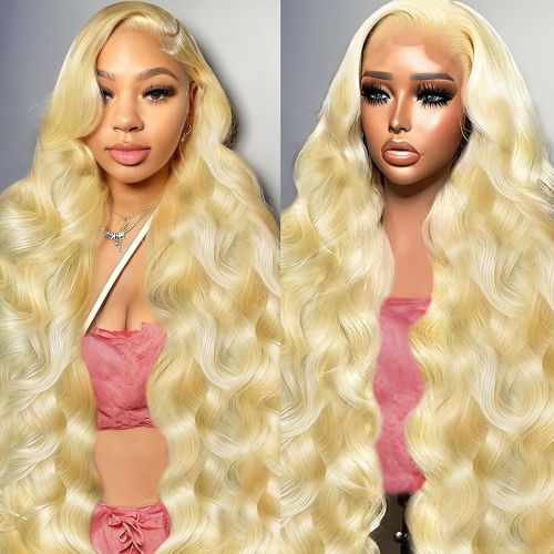 613Body Wave Blonde wig humanhair Hot-selling golden big wave human hair wig