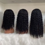 13*4 front lace human hair wig, water wave, small curls, natural and realistic, AliExpress