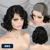 Body Wave Short Bob Wigs Human Hair 4x4 Bob Wig Lace Front H