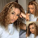 Highlight Human Hair Brazilian Water Wave  4/27 Glueless wig