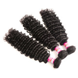 Peruvian Deep Wave Human Hair Extensions 3PCS suitable for black people