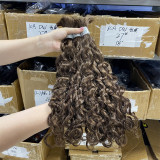Customized real human hair wigs, deep curly, multi-color hair bundles, bulk human hair, real hair wigs