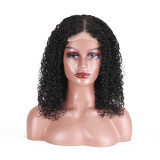 Xuchang wig 4x4 natural color Jerry curly lace front human hair wig cross-border curly hair