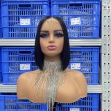 12A Double Drown 300%density 2*6 Kim Closure Straight Bob