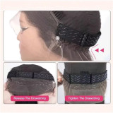 360 lace wig with adjustable straps, brown color, full lace human hair wig