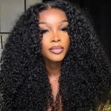 Double Drawn Human Hair Wig 300% Density Pixie Curly Hair