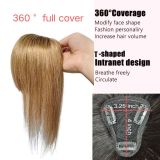 French air bangs real hair wig#6/#2/#4p613 TOPPERS seamless hairpiece for the top of the head