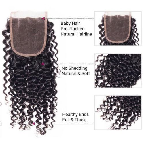 4*4 high-definition transparent lace wig with small curls, real human hair, available in Xuchang, hot-selling in Europe and America