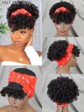 100% human hair Scarf stylwge Wig