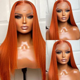Straight Ginger Orange Lace Front Wig Human Hair