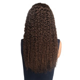 180% density human hair jerry curly brown long curly real hair wig with drawstring