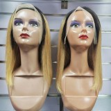 12A Human Hair Top Quality 1B/27 Gold Brown 13*4 Frontal Bob