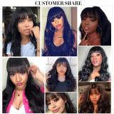European and American wigs made of real human hair for women, machine-made bangs, wavy body wave hairpieces, foreign trade cross-border wholesale
