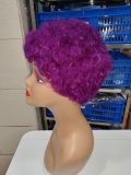 Human hair Afro curly short wig