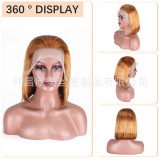 12A frontal lace wig human hair wigs cross-border real human hair full head short straight hair BOB